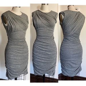 Pam & Gela Ruched Jersey Bodycon Cap Sleeve Dress